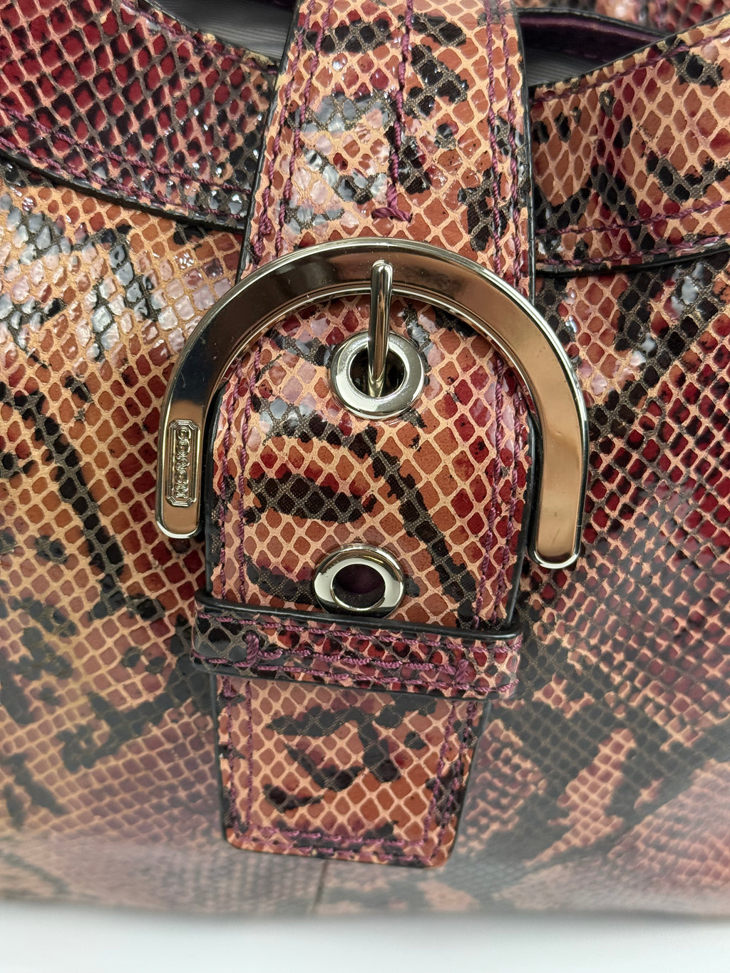 Vintage Coach Soho Lynn Python Inspired Leather Bag Hobo Bag 00s Y2K