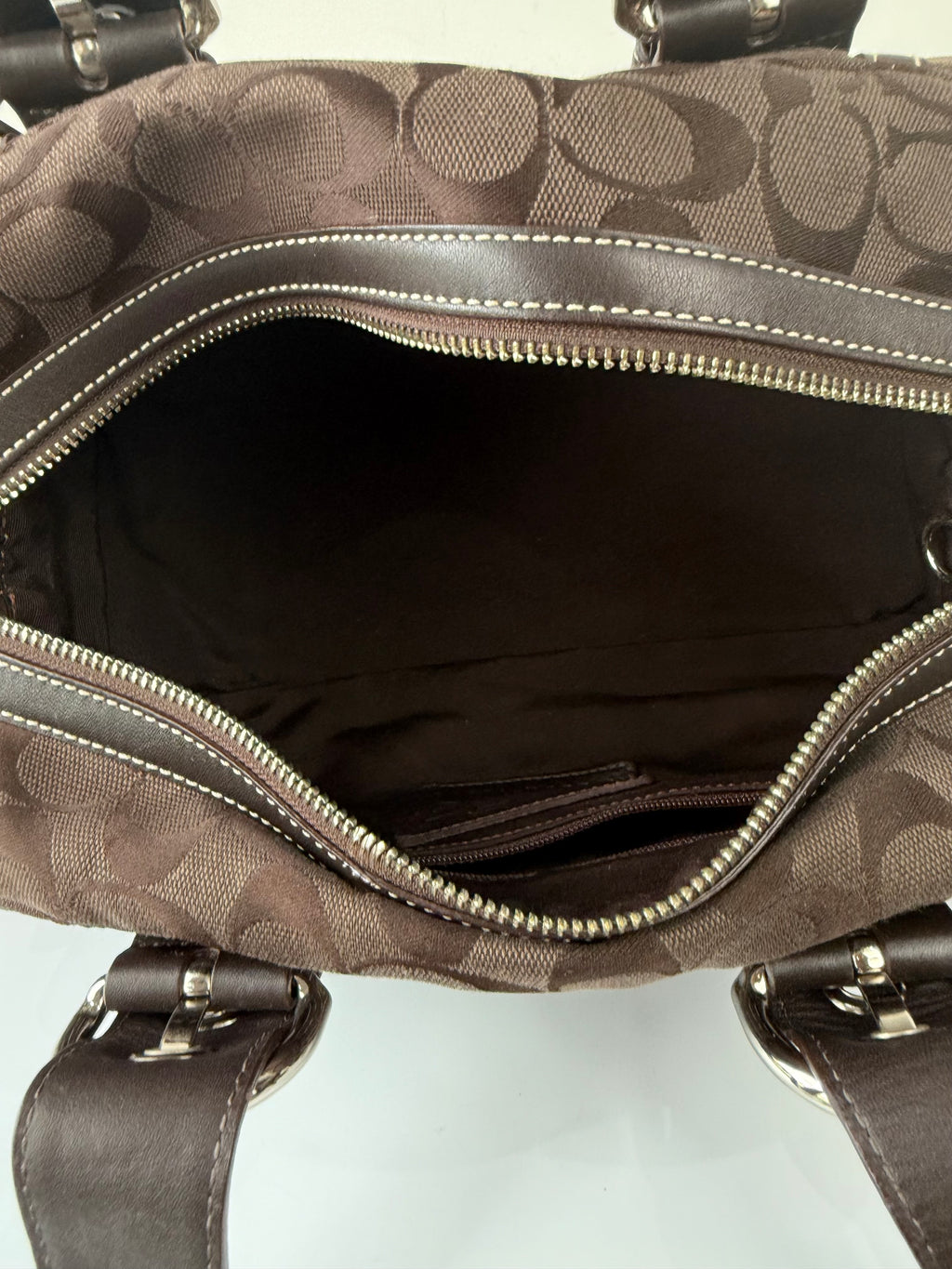 Rare Vintage Coach Dark Brown Boston Satchel Soho Mia Signature Shoulder Bag 00s Y2K