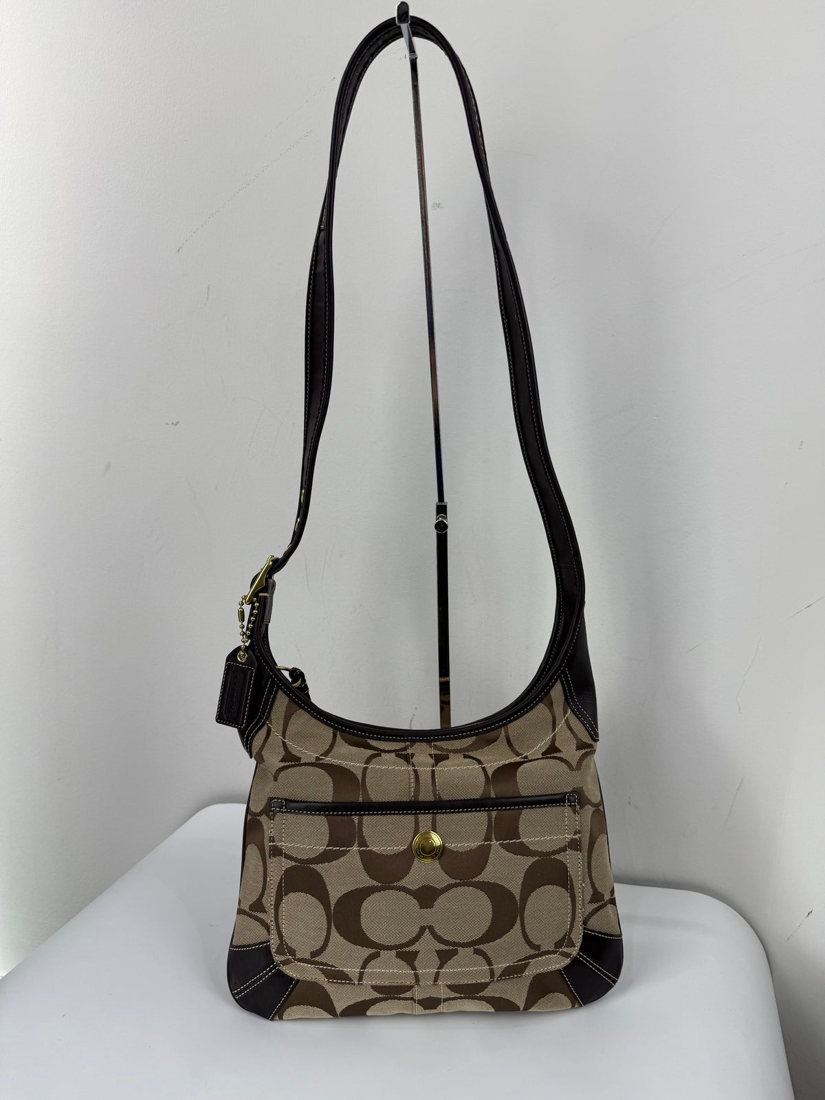 Vintage Coach Ergo Shoulder Bag Coach Brown & Beige Signature Crossbody Bag 00s Y2K