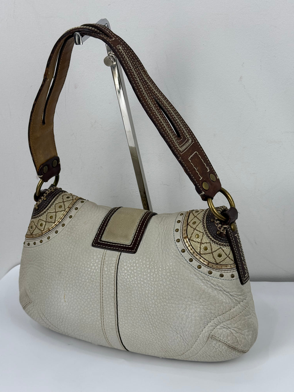 Vintage Coach Soho Studded Leather Flap Bag Coach Shoulder Bag 00s Y2K