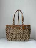 Vintage Coach Gallery Signature Tote Bag Brown & Beige Canvas Shoulder Bag 00s Y2K