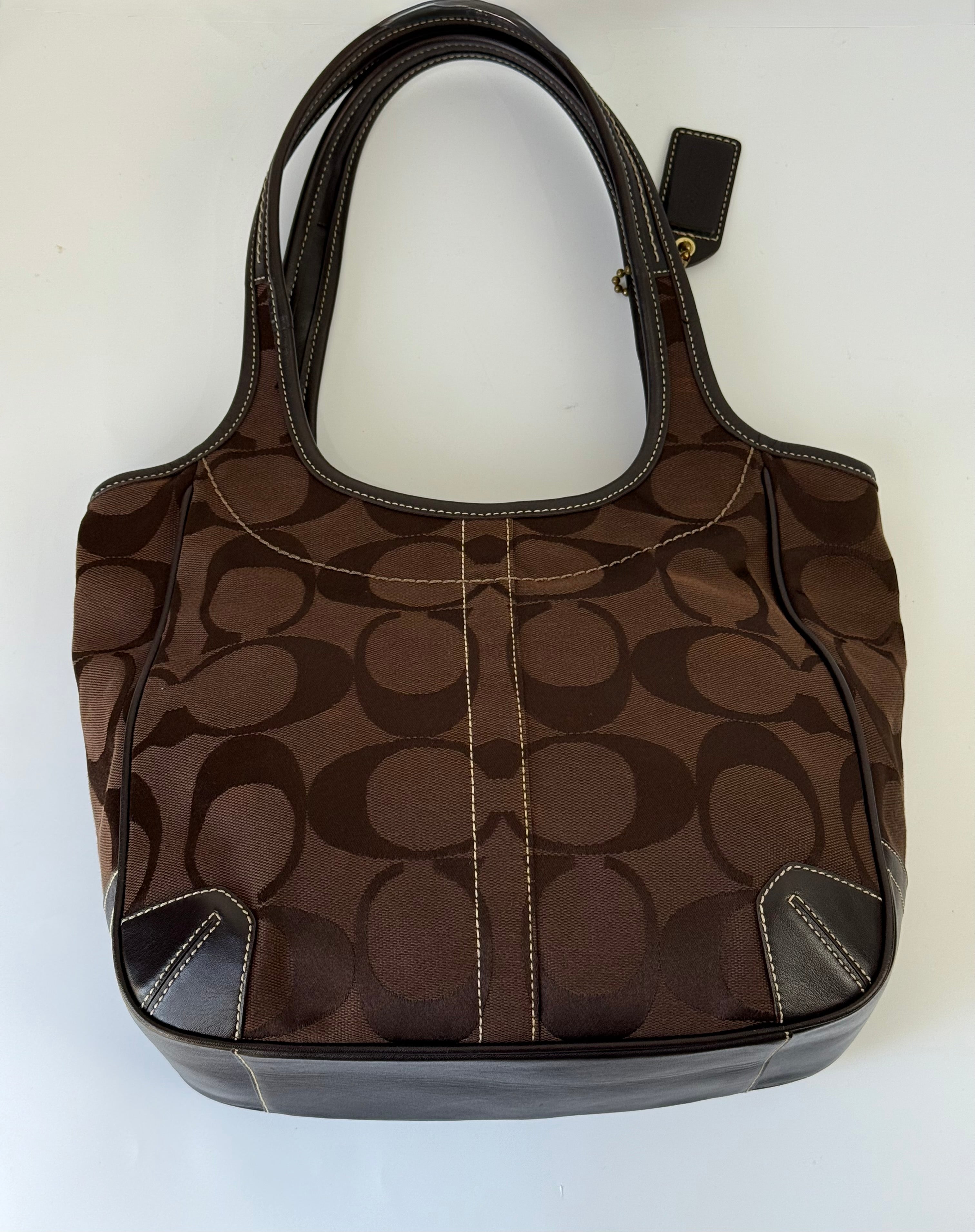 Vintage Coach Brown Ergo Shoulder Bag Coach Signature Handbag 00s Y2K