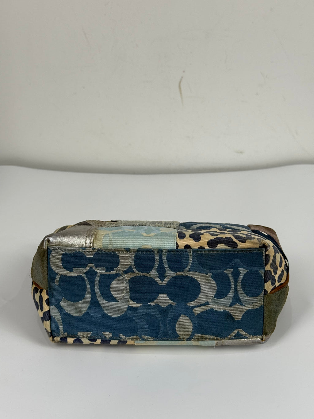 Vintage Coach Blue Denim Patchwork HandBag Coach Y2K Leather Bag