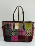 Vintage Coach Patchwork Bag Pink Multi-Colour Patchwork Coach Tote Bag Y2K
