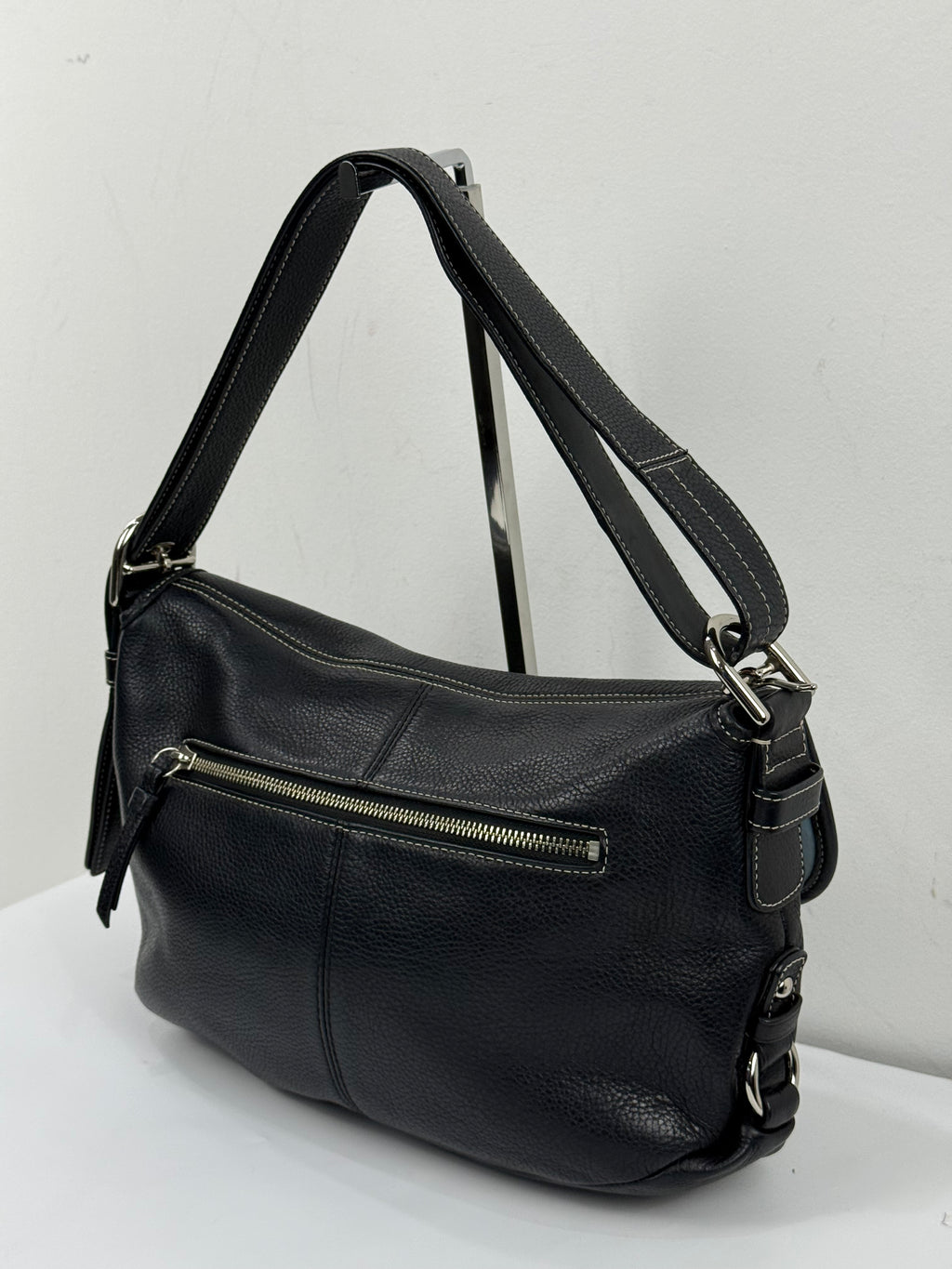 Vintage Coach Black Pebble Leather TurnLock Shoulder Bag Coach Crossbody Bag 00s Y2K