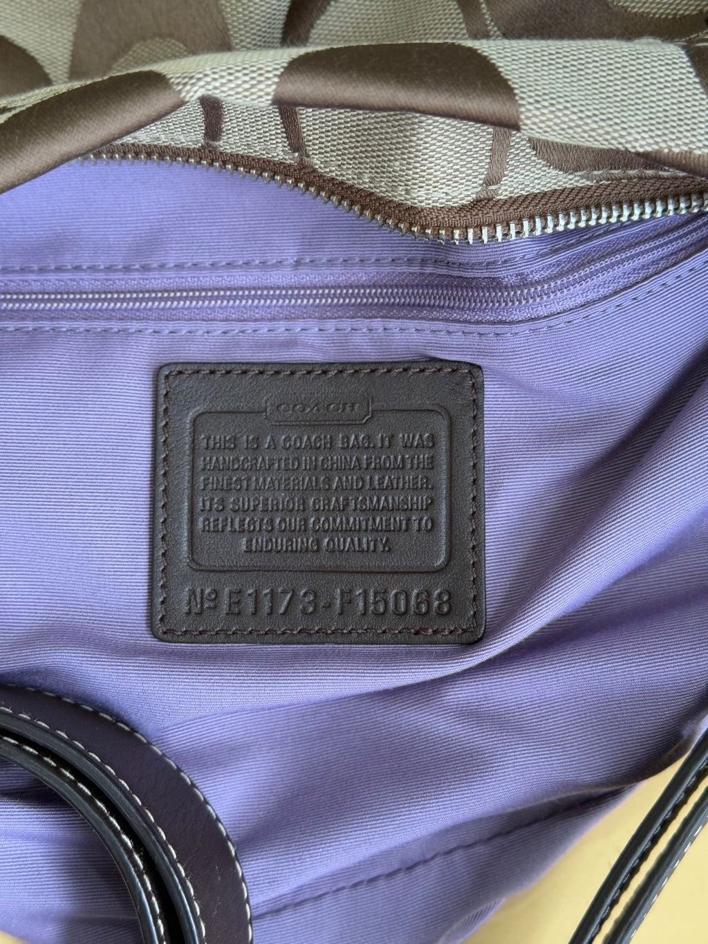 Vintage Coach Signature Duffle Bag Khaki Mahogany Signature Shoulder Bag 00s Y2K