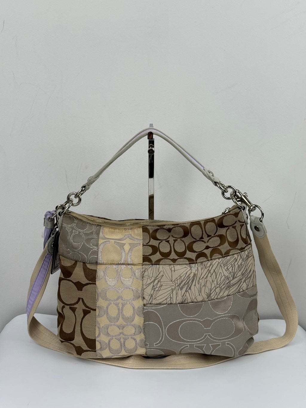 Vintage Coach Poppy Sequin 2-way Shoulder Bag Coach Signature Patchwork Heart Design Handbag 00s Y2K