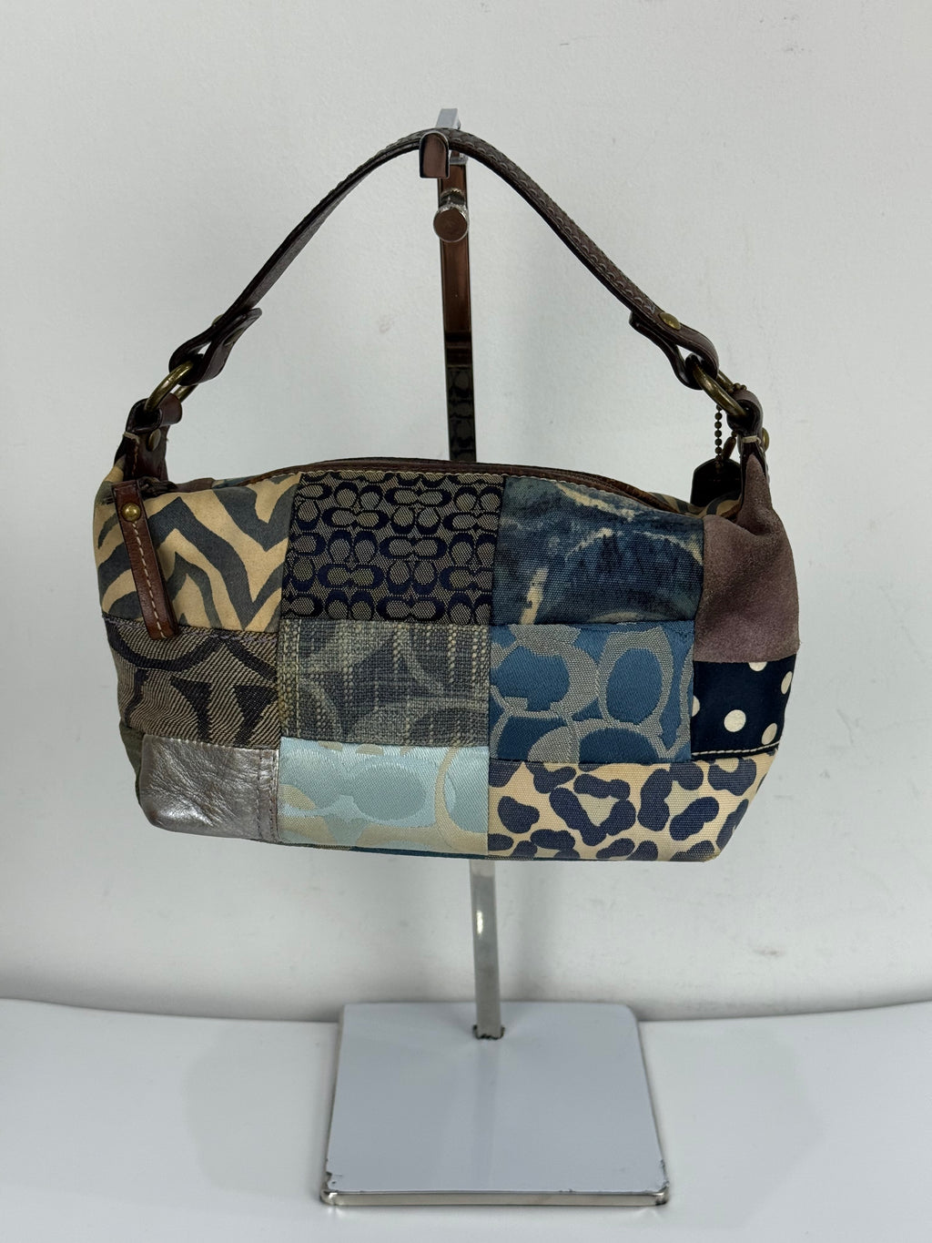 Vintage Coach Blue Denim Patchwork HandBag Coach Y2K Leather Bag
