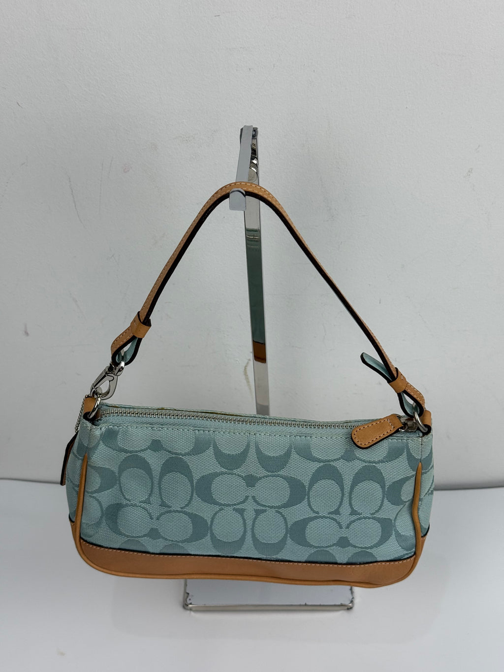 Vintage Coach Demi Bag Signature Blue Small Handbag 00s Y2K