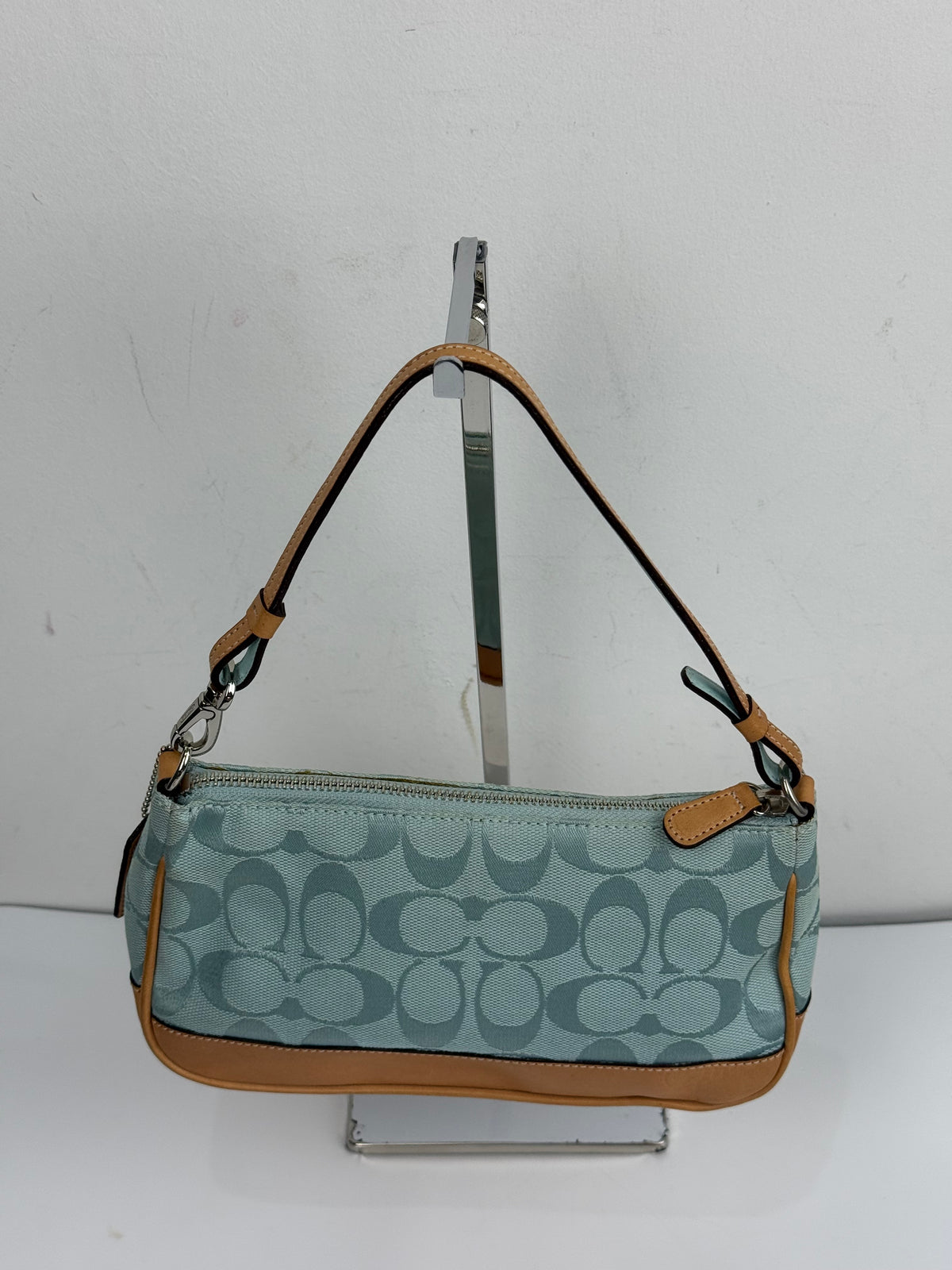 Vintage Coach Demi Bag Signature Blue Small Handbag 00s Y2K
