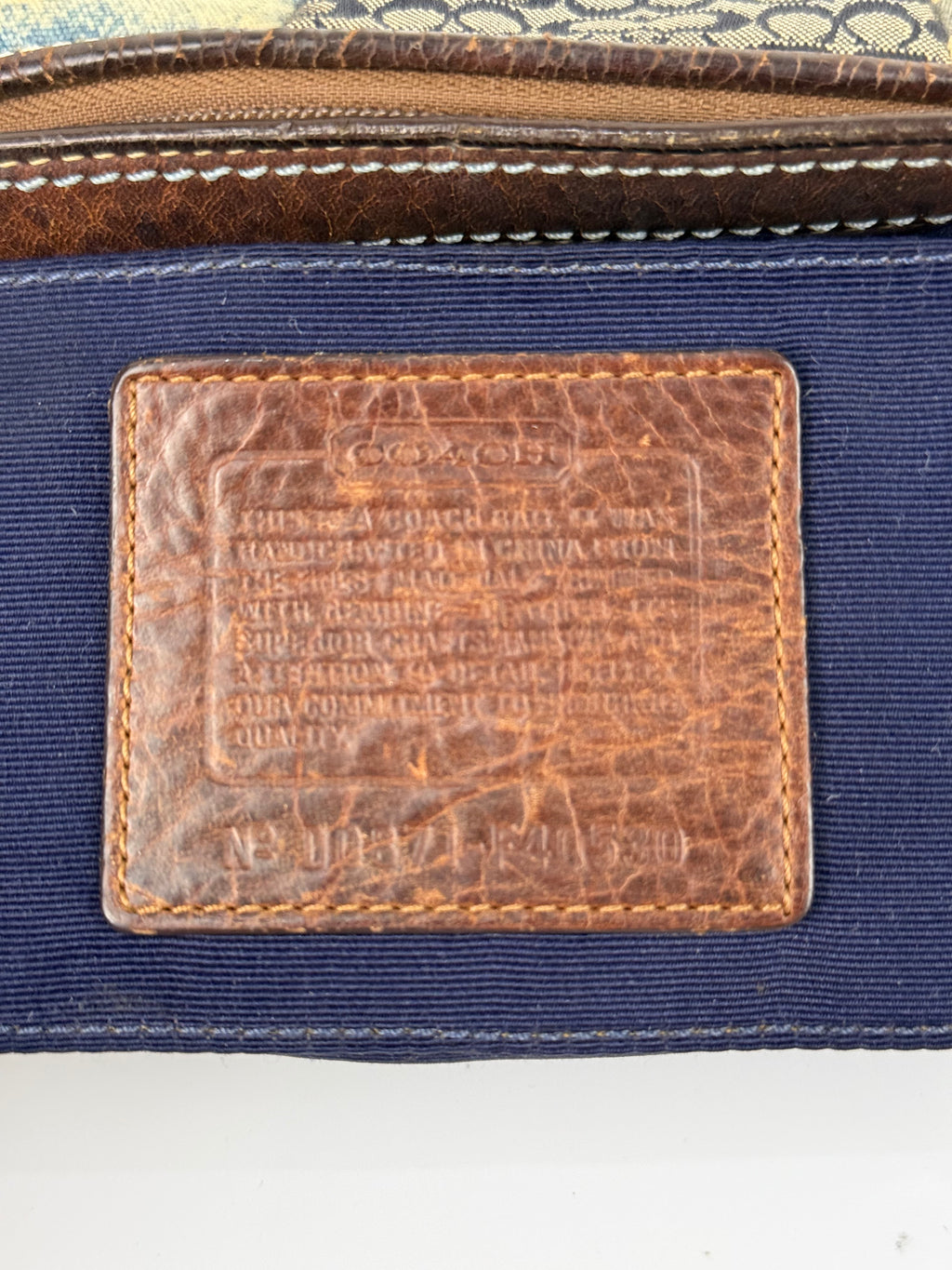 Vintage Coach Blue Denim Patchwork HandBag Coach Y2K Leather Bag