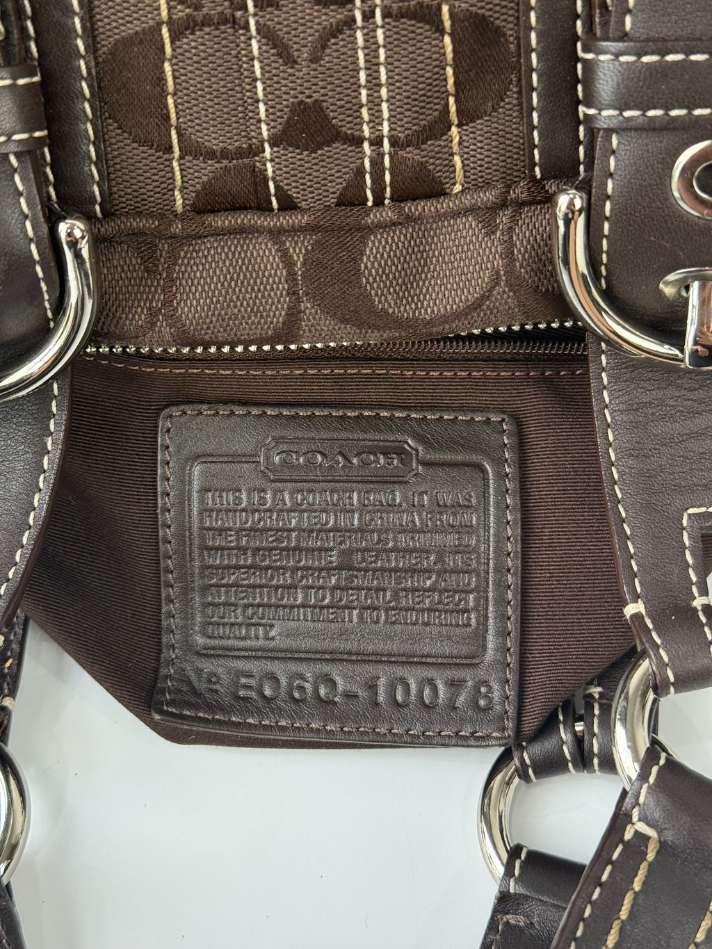 Rare Vintage Coach Dark Brown Boston Satchel Soho Mia Signature Shoulder Bag 00s Y2K