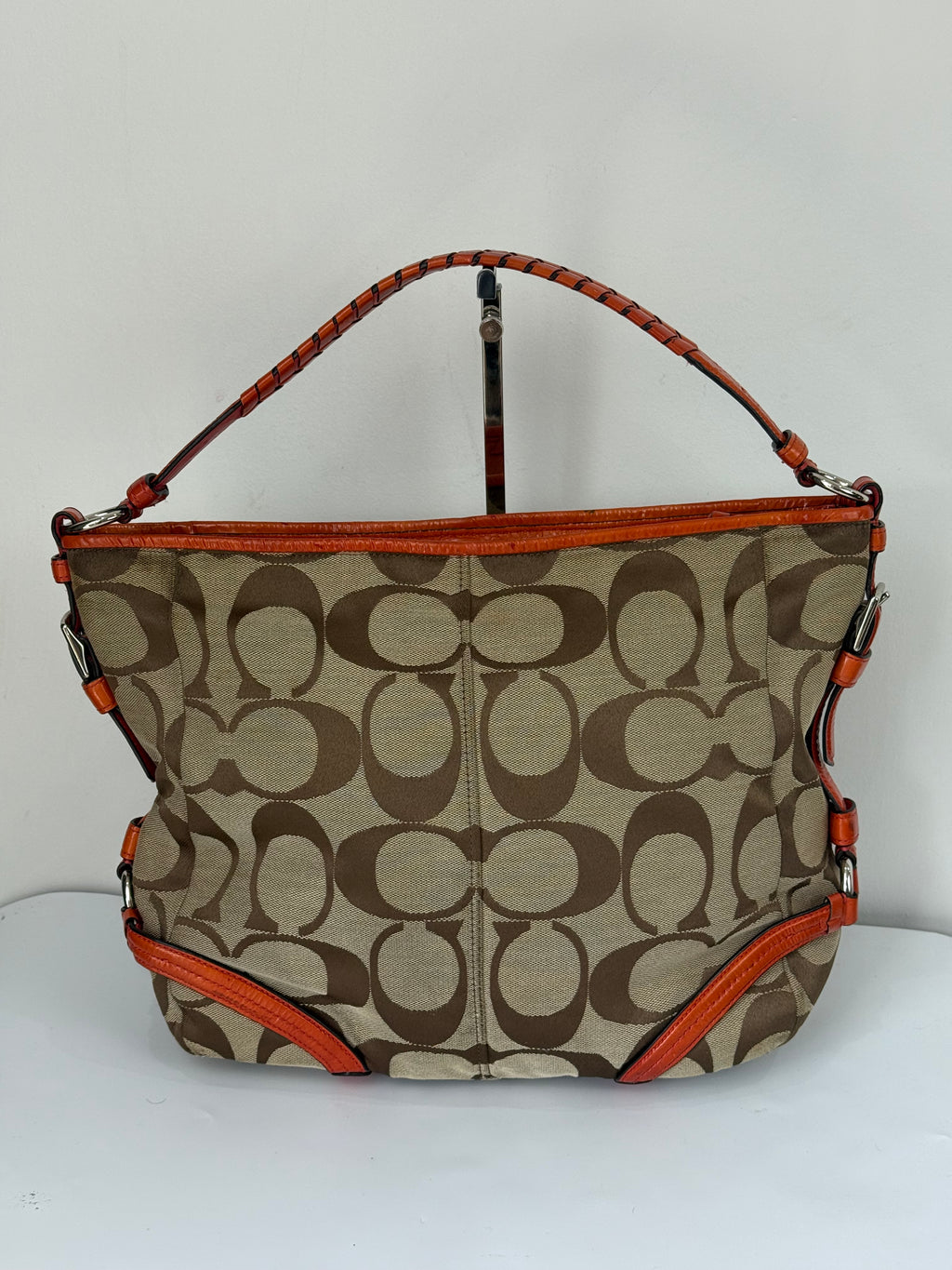 Vintage Coach Katarina Hobo Bag Brown & Orange Signature Shoulder Bag 00s Y2K