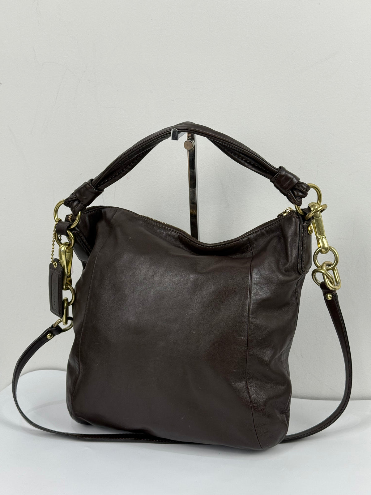 Vintage Coach Kristin Hobo Bag with Straps Dark Brown Coach Leather Handbag 00s Y2K