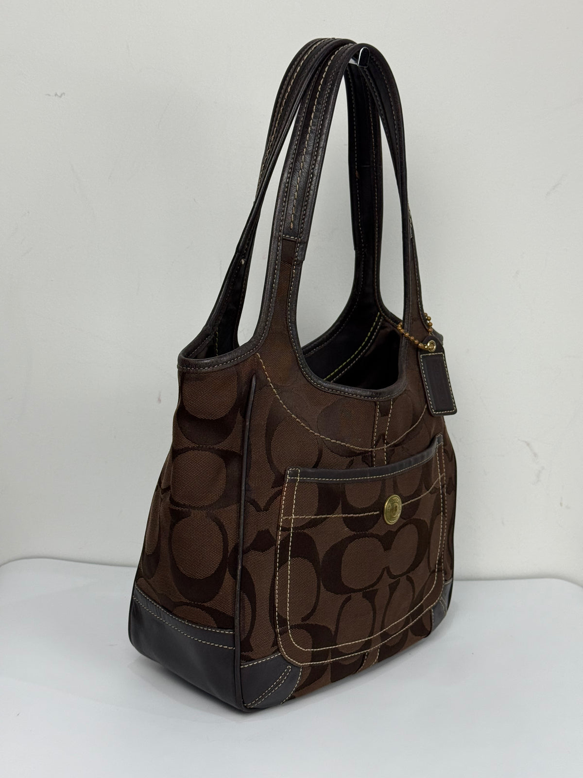 Vintage Coach Ergo Shoulder Bag Coach Dark Brown Signature Handbag 00s Y2K