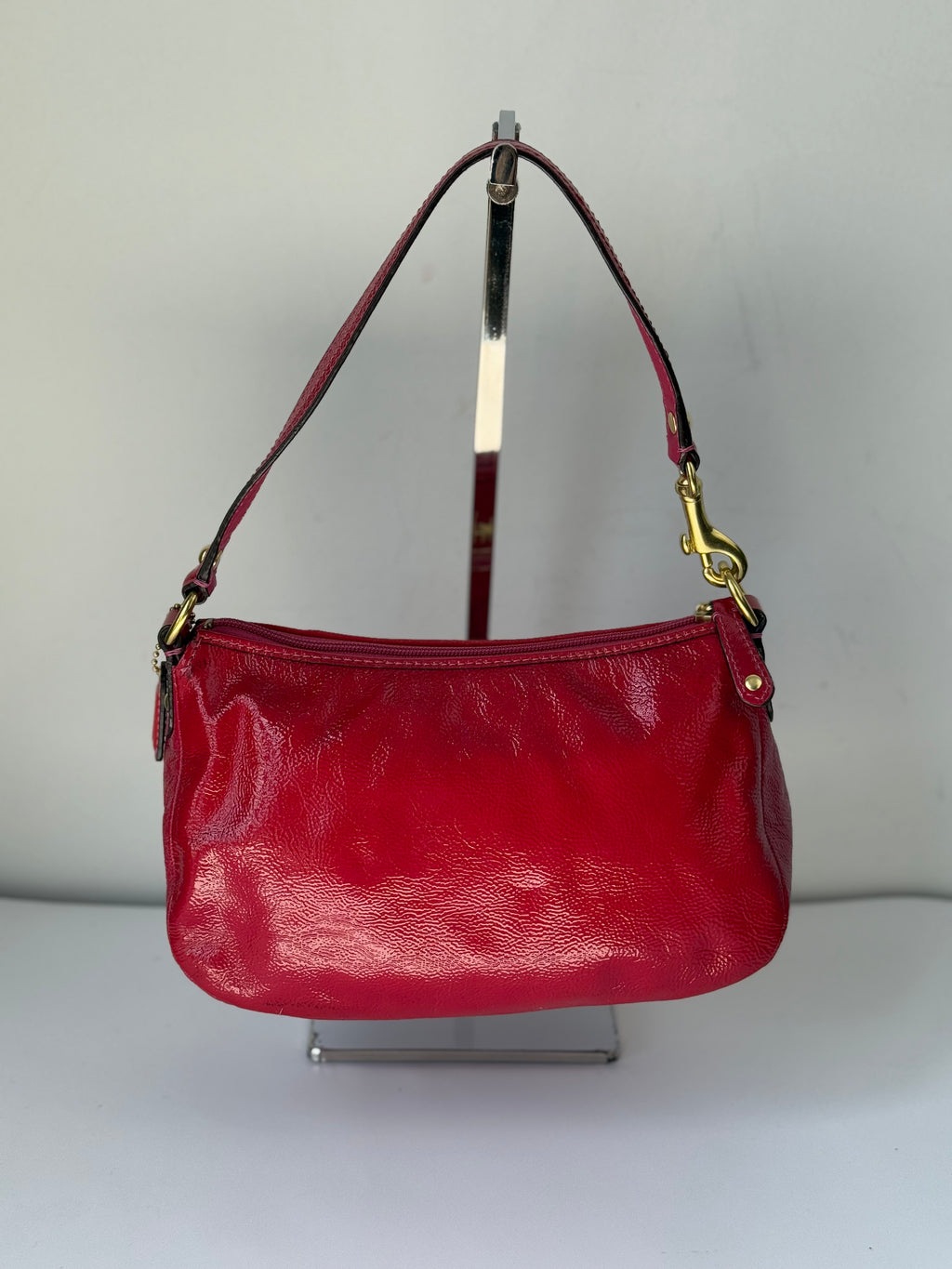 Vintage Coach Madison HandBag Pink/Red Patent Leather Coach Bag 00s Y2K