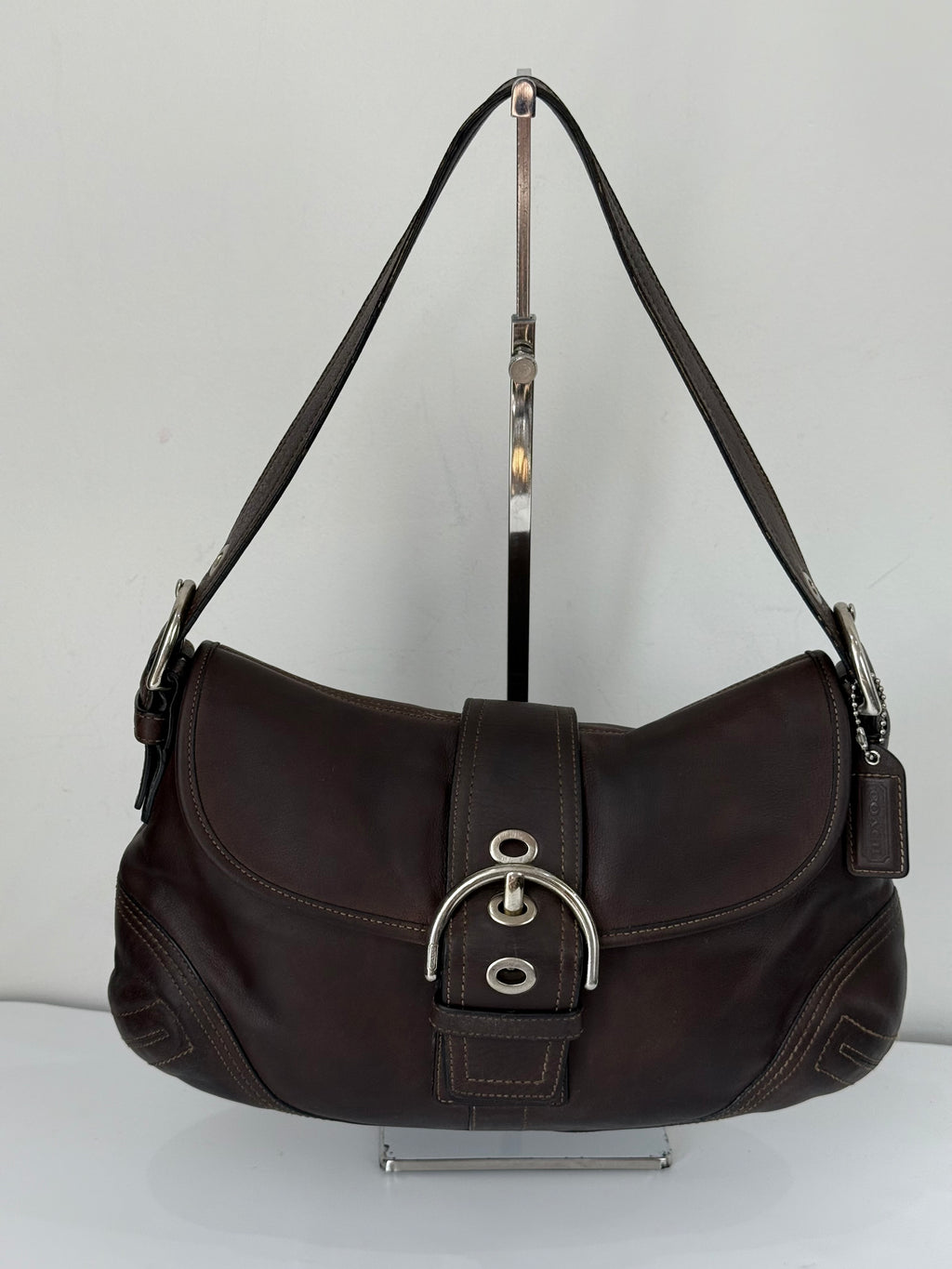 Vintage Coach Dark Brown Soho Shoulder Bag Coach Leather Handbag 00s Y2K