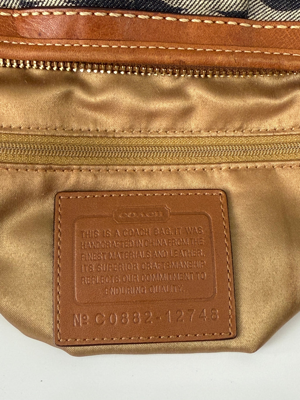 Vintage Coach Denim Ergo Soho Shoulder Bag Coach Blue Signature Handbag 00s Y2K