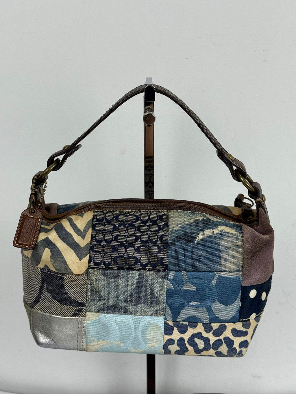 Vintage Coach Blue Denim Patchwork HandBag Coach Y2K Leather Bag