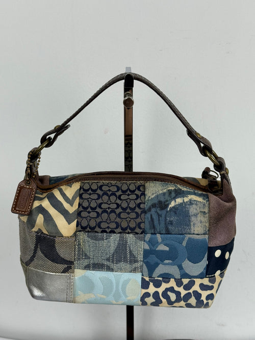 Vintage Coach Blue Denim Patchwork HandBag Coach Y2K Leather Bag