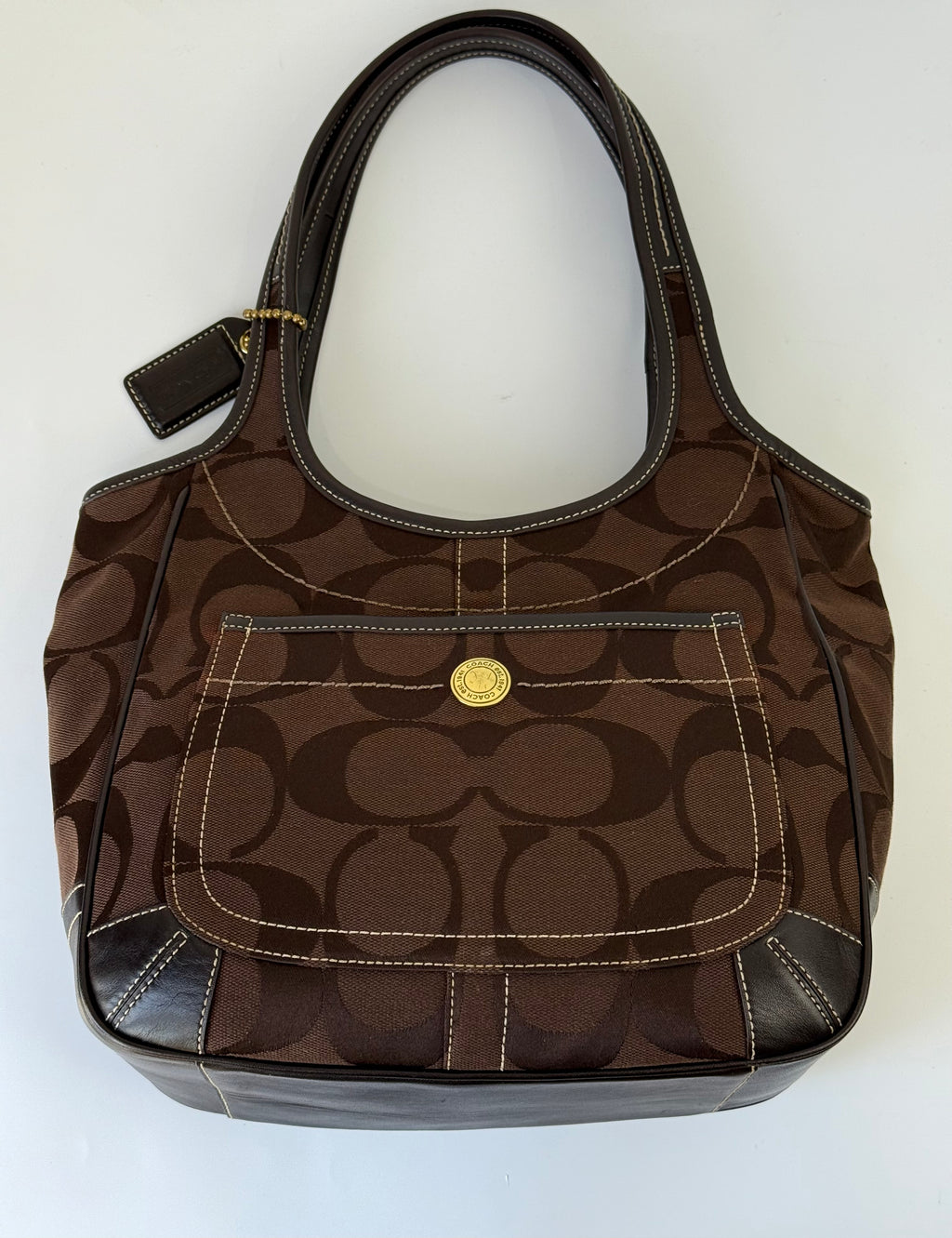 Vintage Coach Brown Ergo Shoulder Bag Coach Signature Handbag 00s Y2K