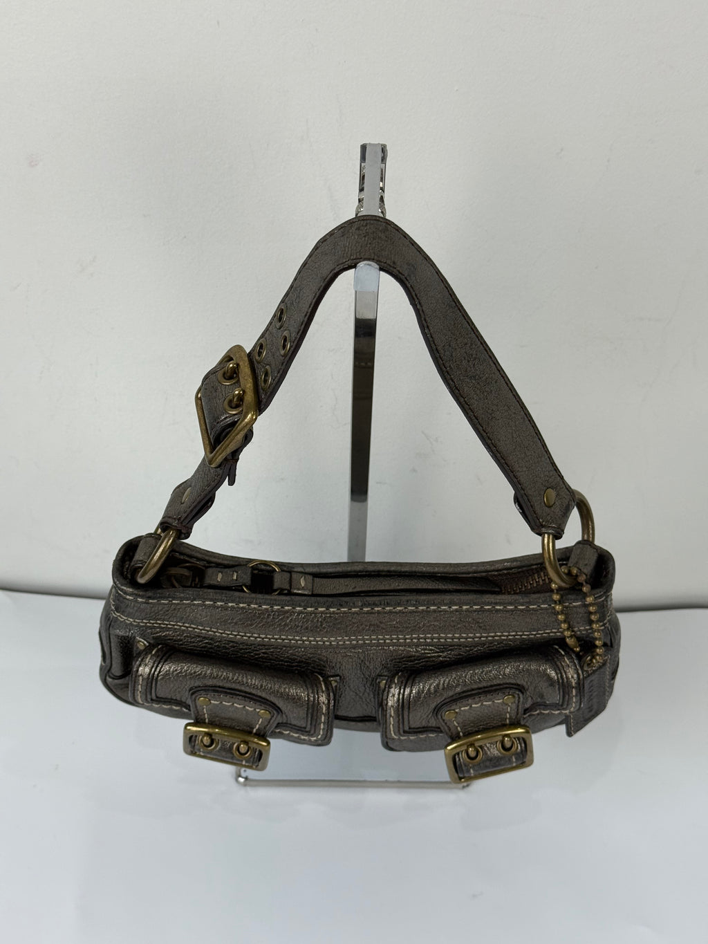 Rare Vintage Coach Mandy 65th Anniversary Legacy Bag Sliver Metallic Leather Shoulder Bag 00s Y2K