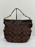 Vintage Coach Dark Brown Zoe Bag Coach Signature Shoulder Bag 00s Y2K