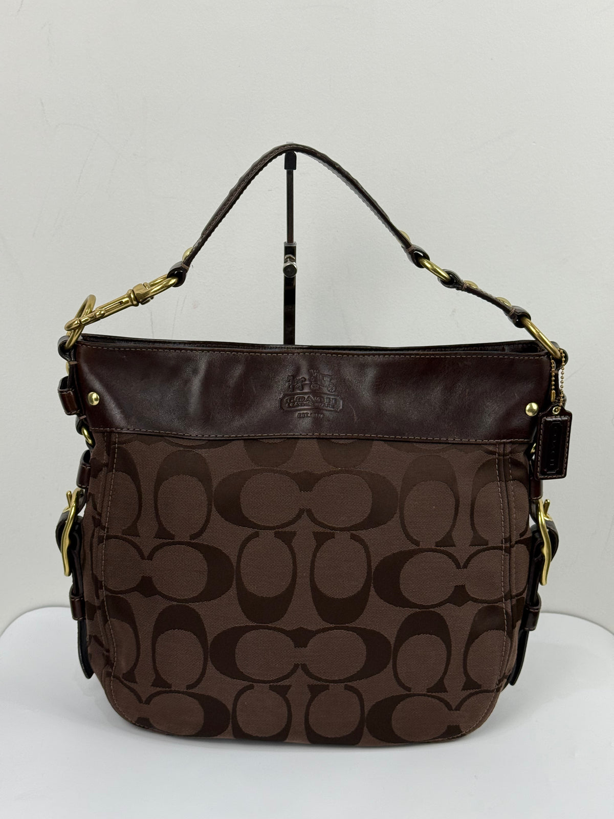 Vintage Coach Dark Brown Zoe Bag Coach Signature Shoulder Bag 00s Y2K