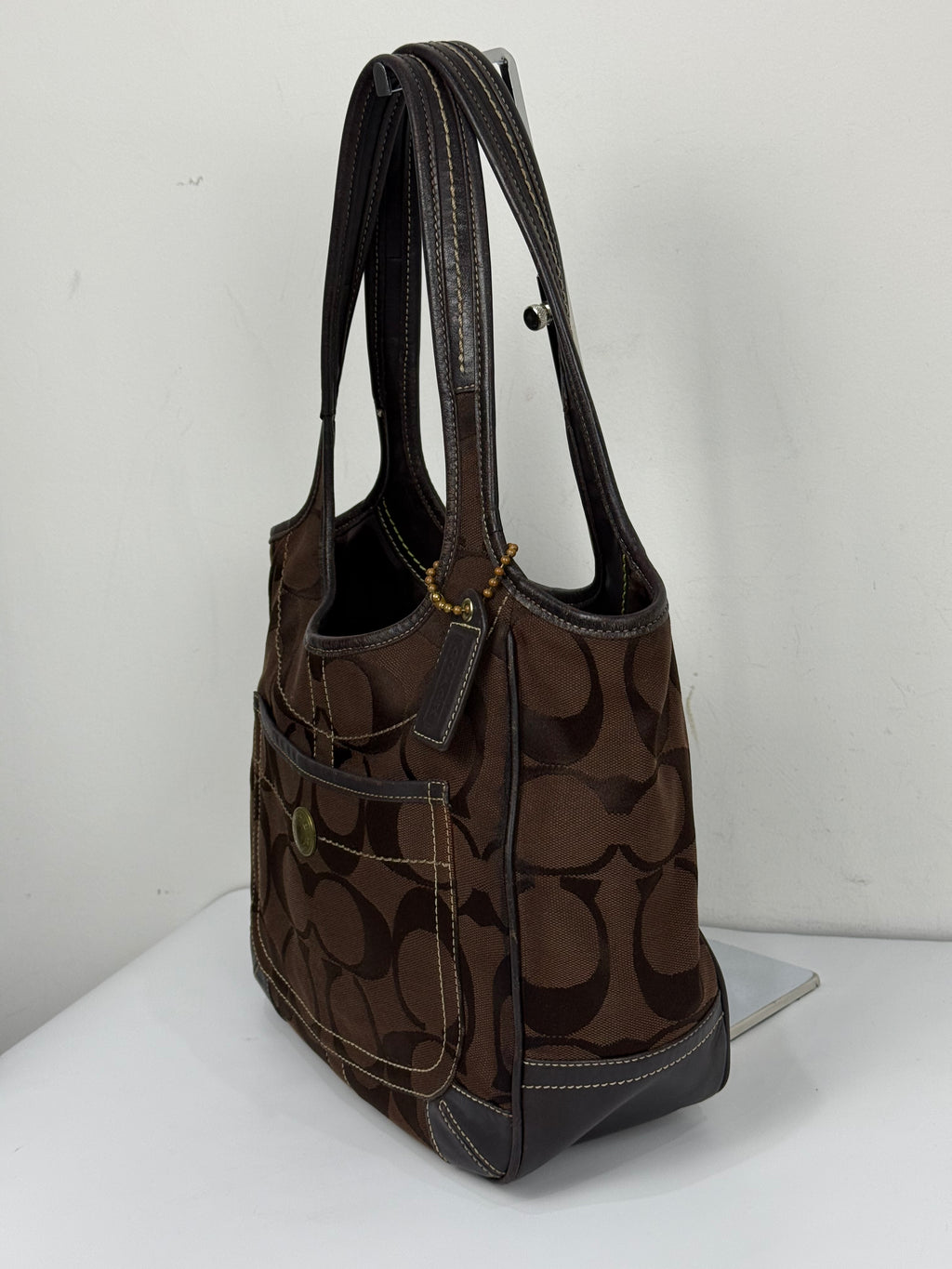 Vintage Coach Ergo Shoulder Bag Coach Dark Brown Signature Handbag 00s Y2K
