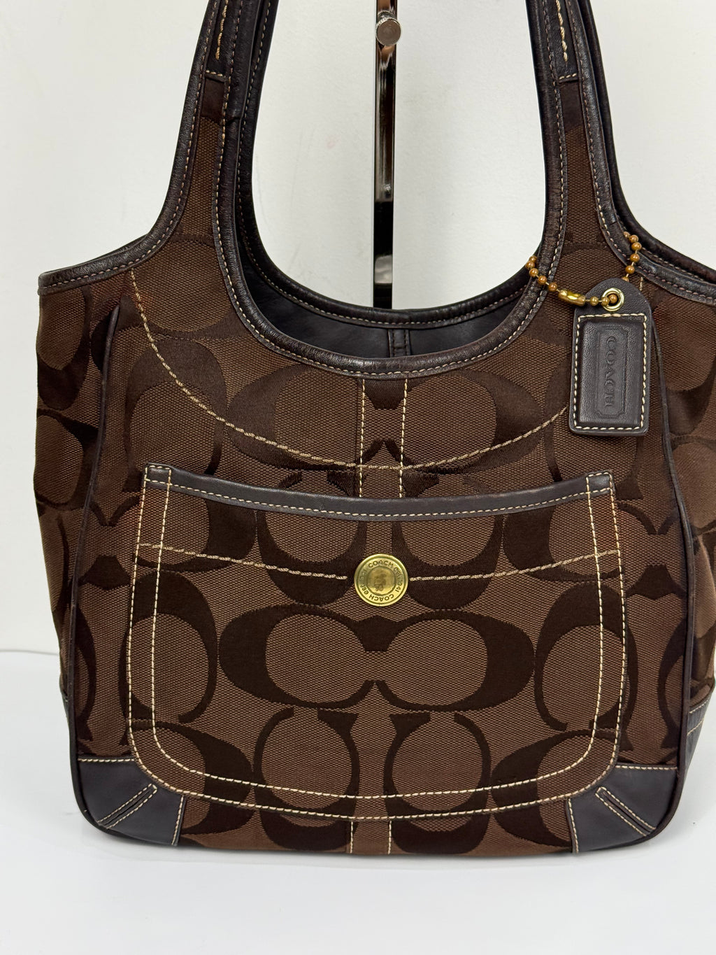 Vintage Coach Ergo Shoulder Bag Coach Dark Brown Signature Handbag 00s Y2K