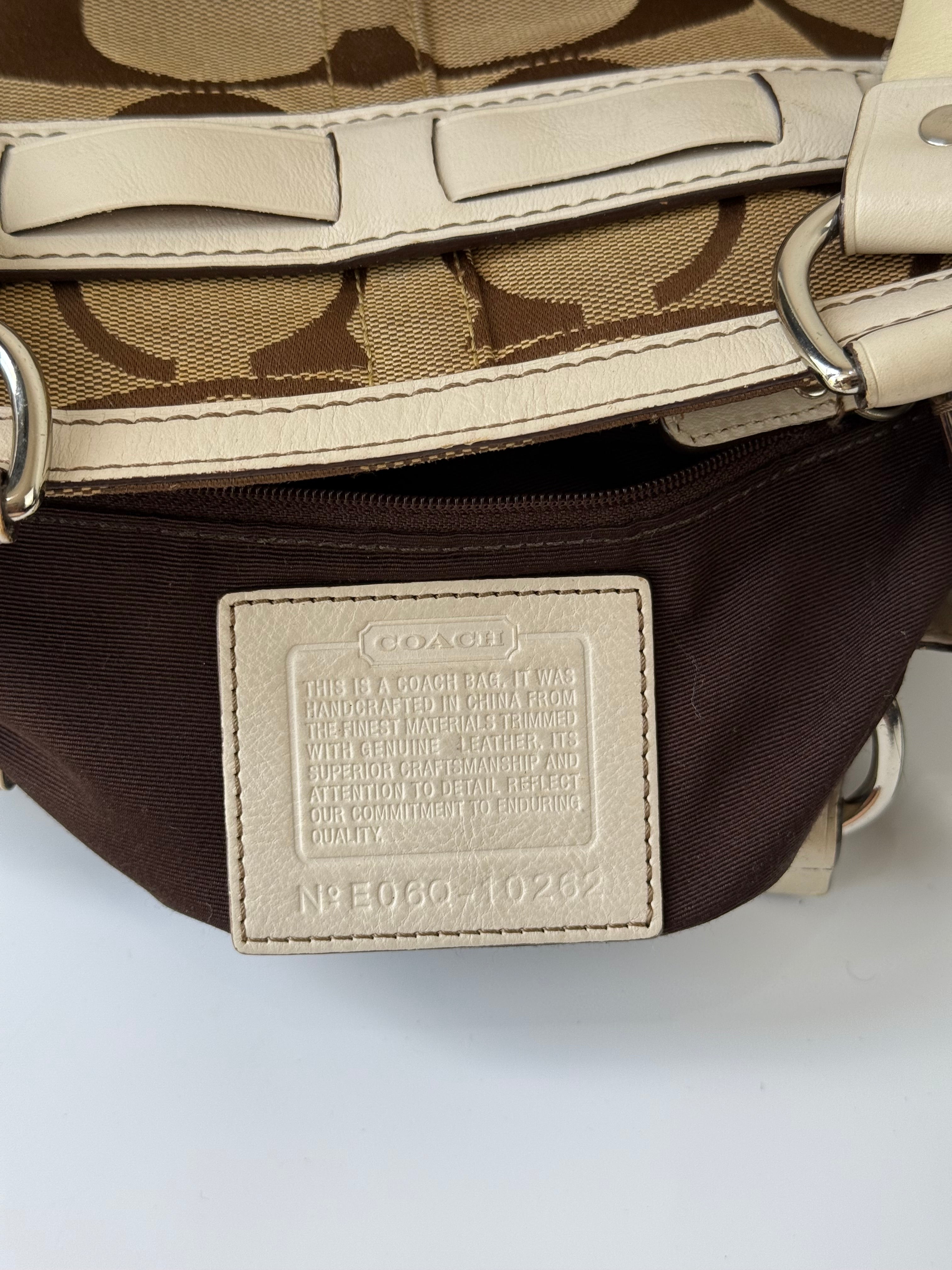 Vintage Coach Hampton Patchwork Tote Bag Brown Signature Handbag 00s Y2K