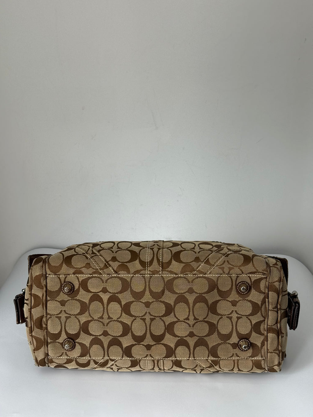 Rare Vintage Coach Dark Brown Boston Satchel Soho Mia Signature Shoulder Bag 00s Y2K