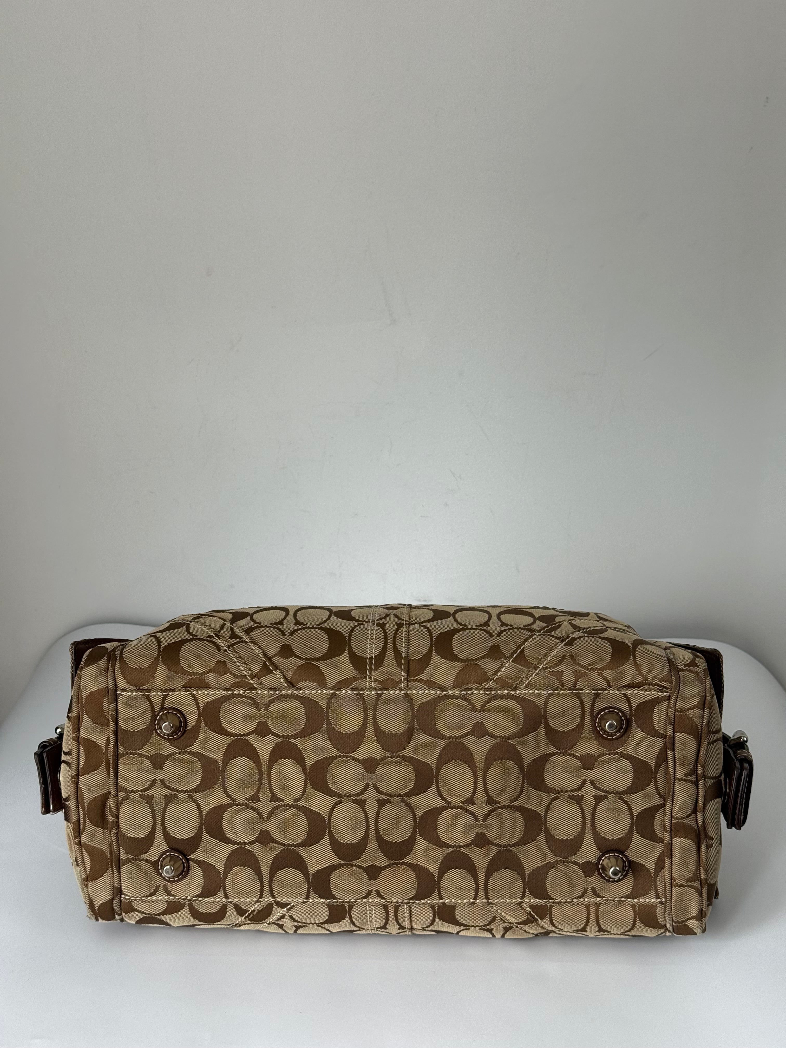Rare Vintage Coach Dark Brown Boston Satchel Soho Mia Signature Shoulder Bag 00s Y2K