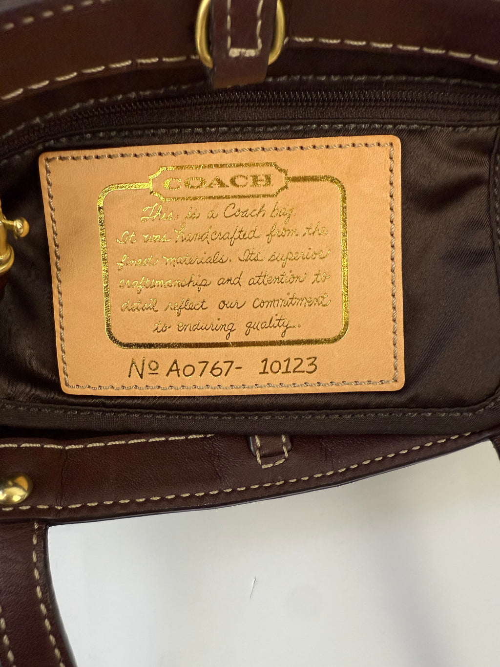 Vintage Coach Mini Tote Bag Brown Signature Canvas Handbag 00s Y2K