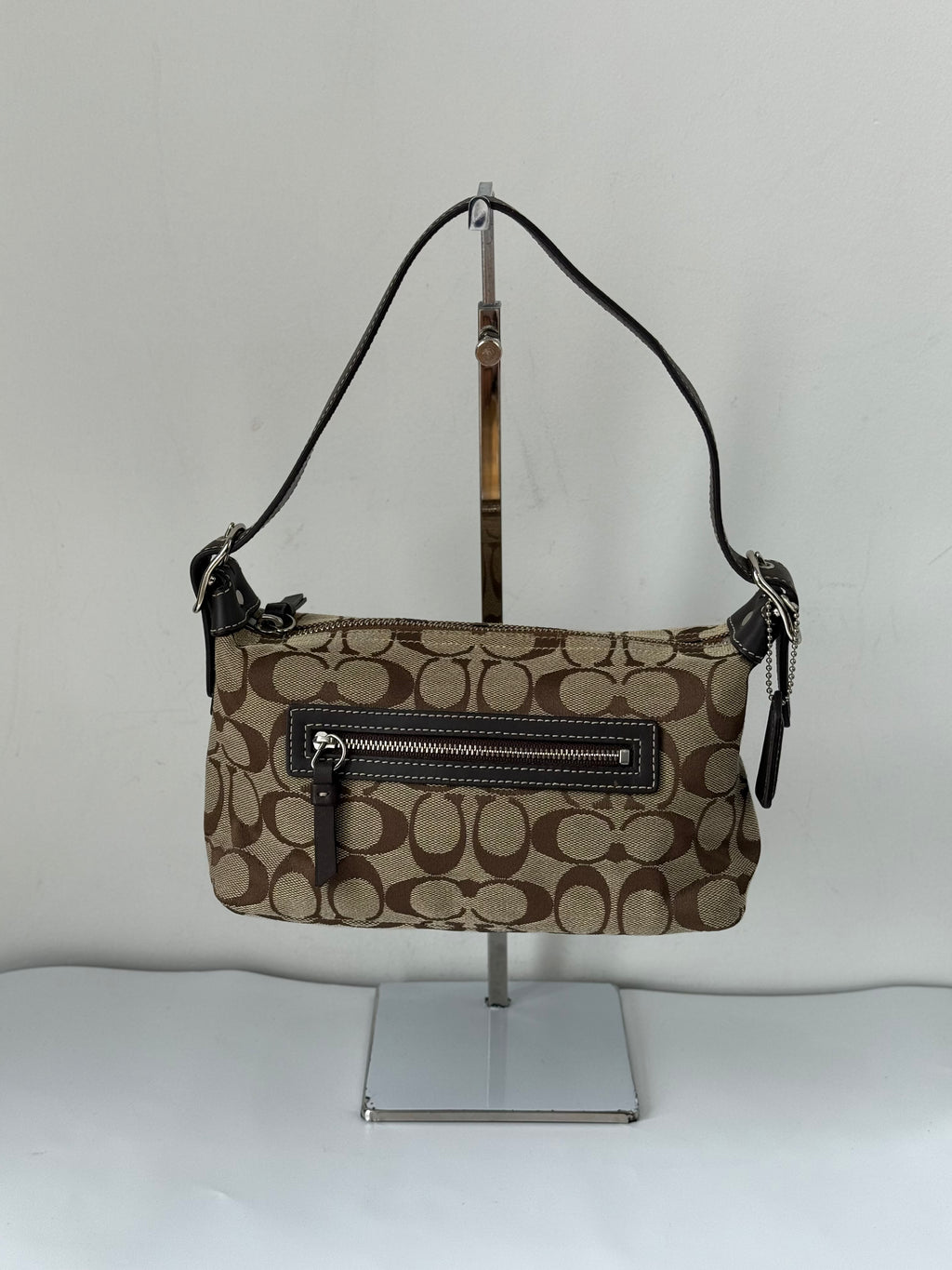 Vintage Coach Tabby Shoulder Bag Brown & Beige Signature Canvas Handbag 00s Y2K