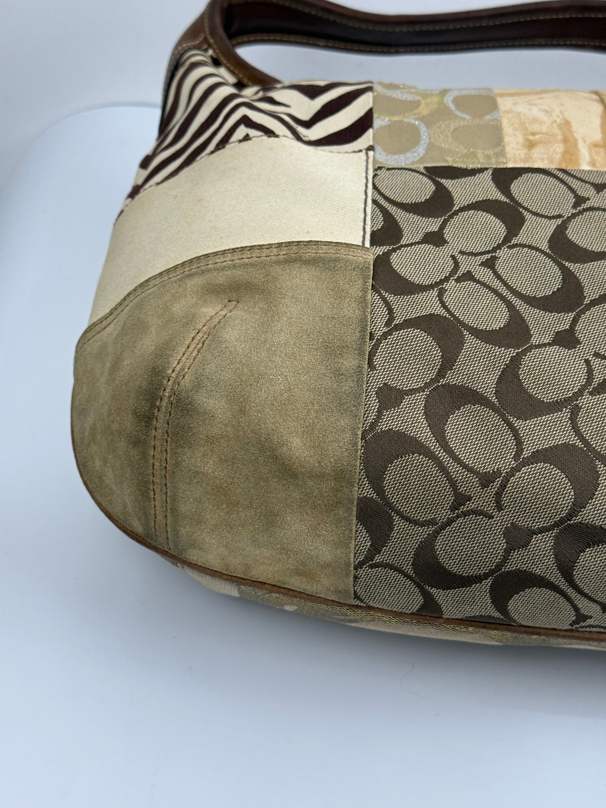 Vintage Coach Ergo Patchwork Tote Bag Bag Brown Signature Canvas Handbag 00s Y2K