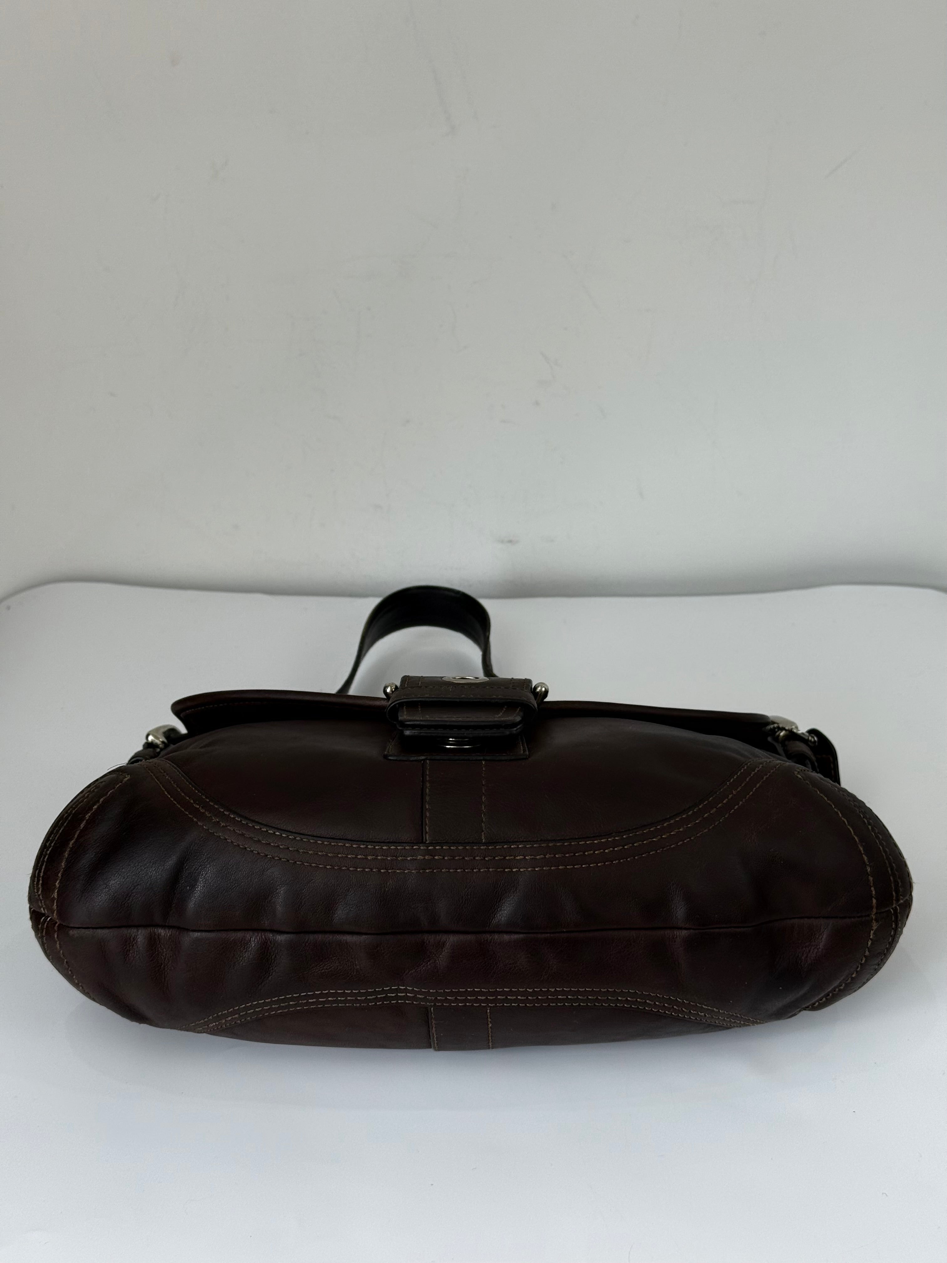 Vintage Coach Dark Brown Soho Shoulder Bag Coach Leather Handbag 00s Y2K