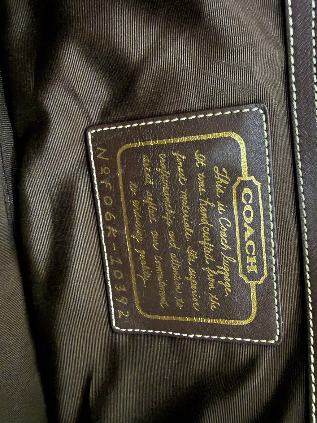 Vintage Coach Boston Travel Carry-On Bag Brown Signature Stripe Duffle Bag 00s Y2K