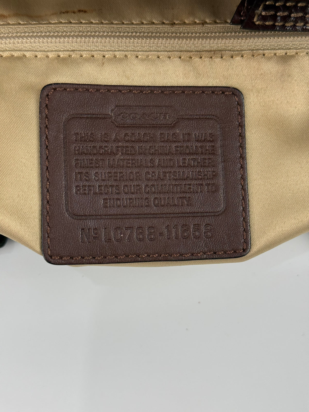 Vintage Coach Gallery Tote Bag Beige & Brown Signature Shoulder Bag 00s Y2K