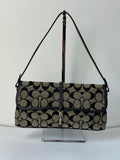 Vintage Coach Demi Clip Bag Grey and Black Signature Canvas Shoulder Bag Y2K