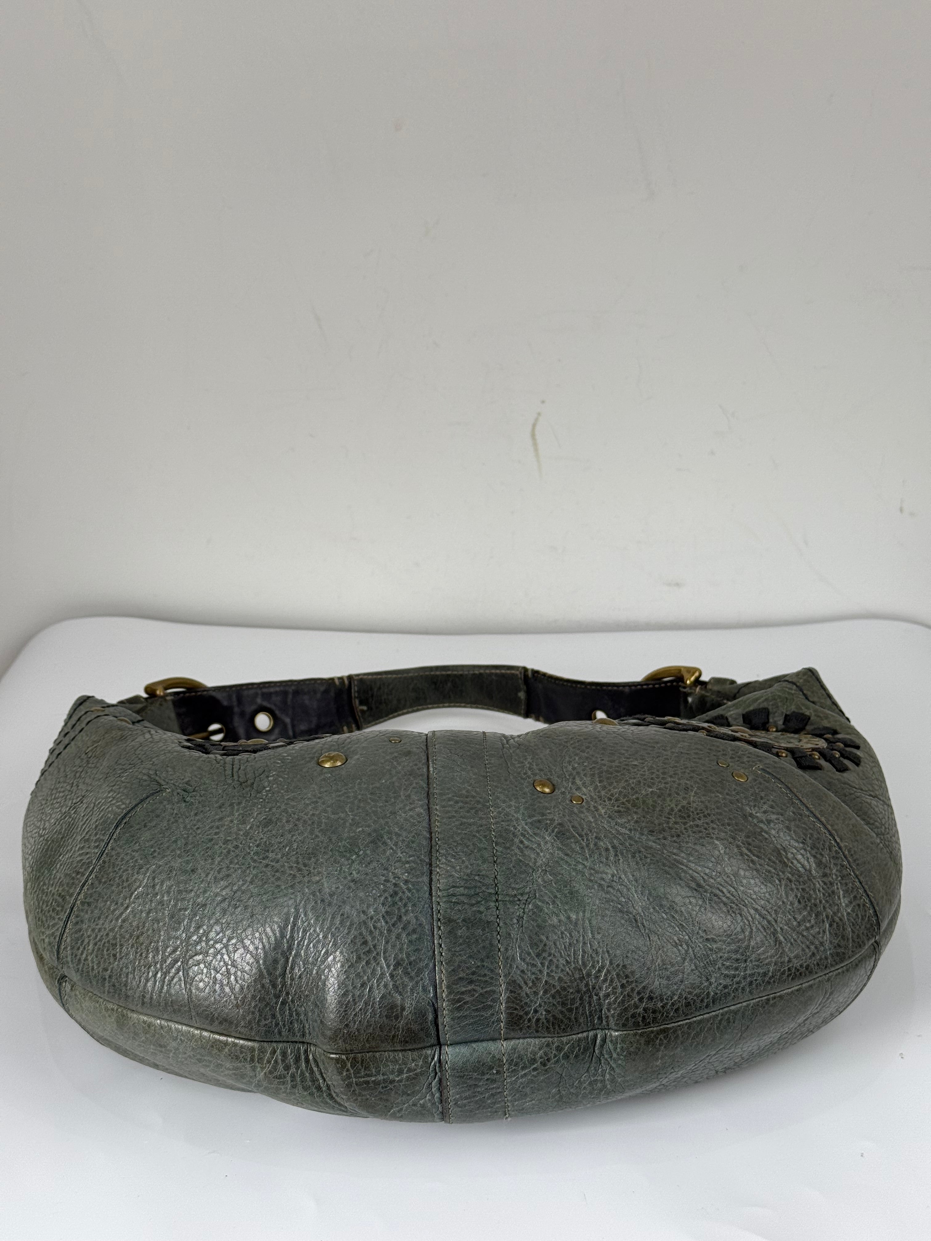 Vintage Coach Mia Studded Hobo Bag Coach Blue Leather Y2K HandBag
