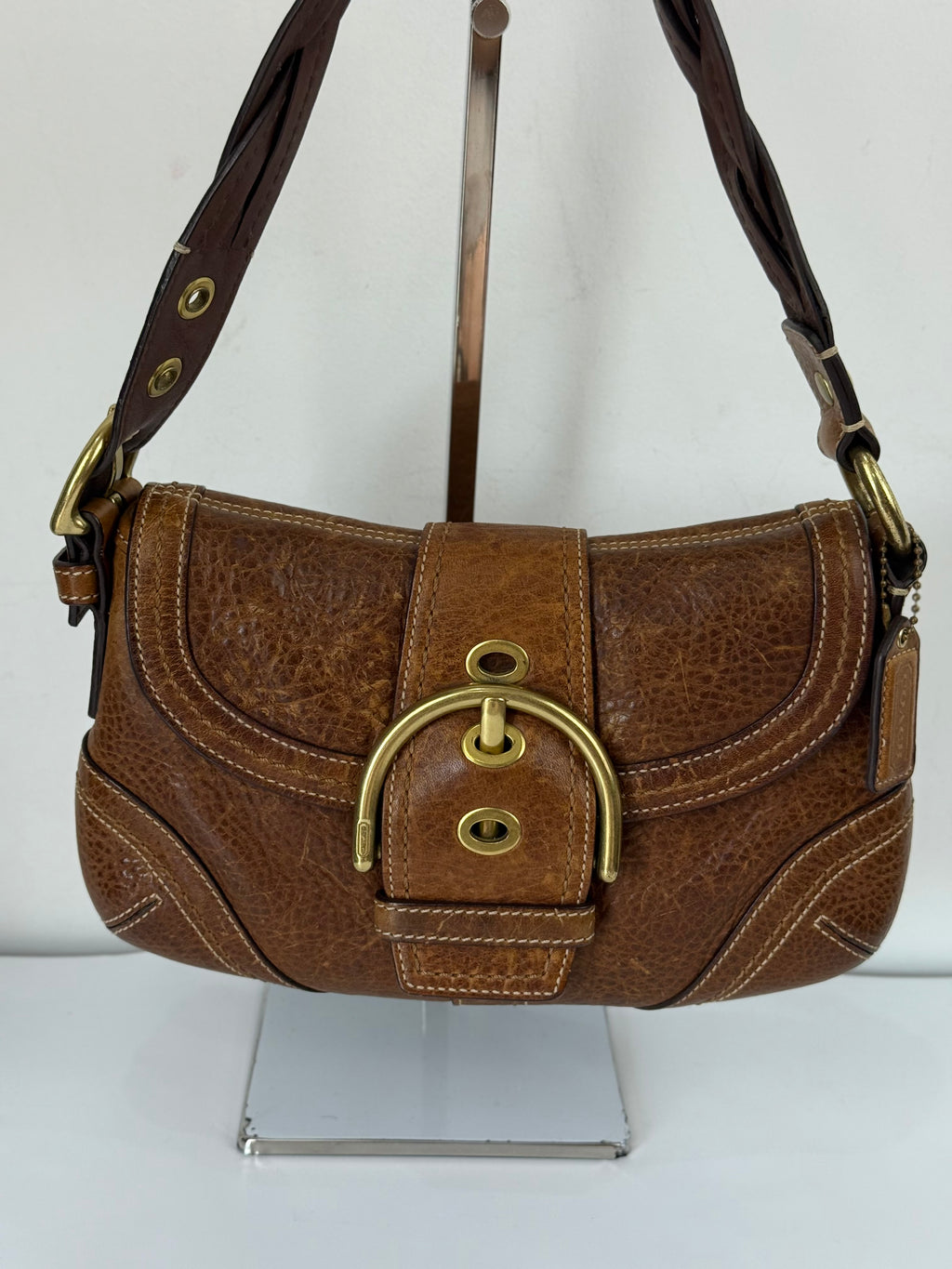 Vintage Coach Brown Soho Shoulder Bag Coach Calf Leather Handbag 00s Y2K