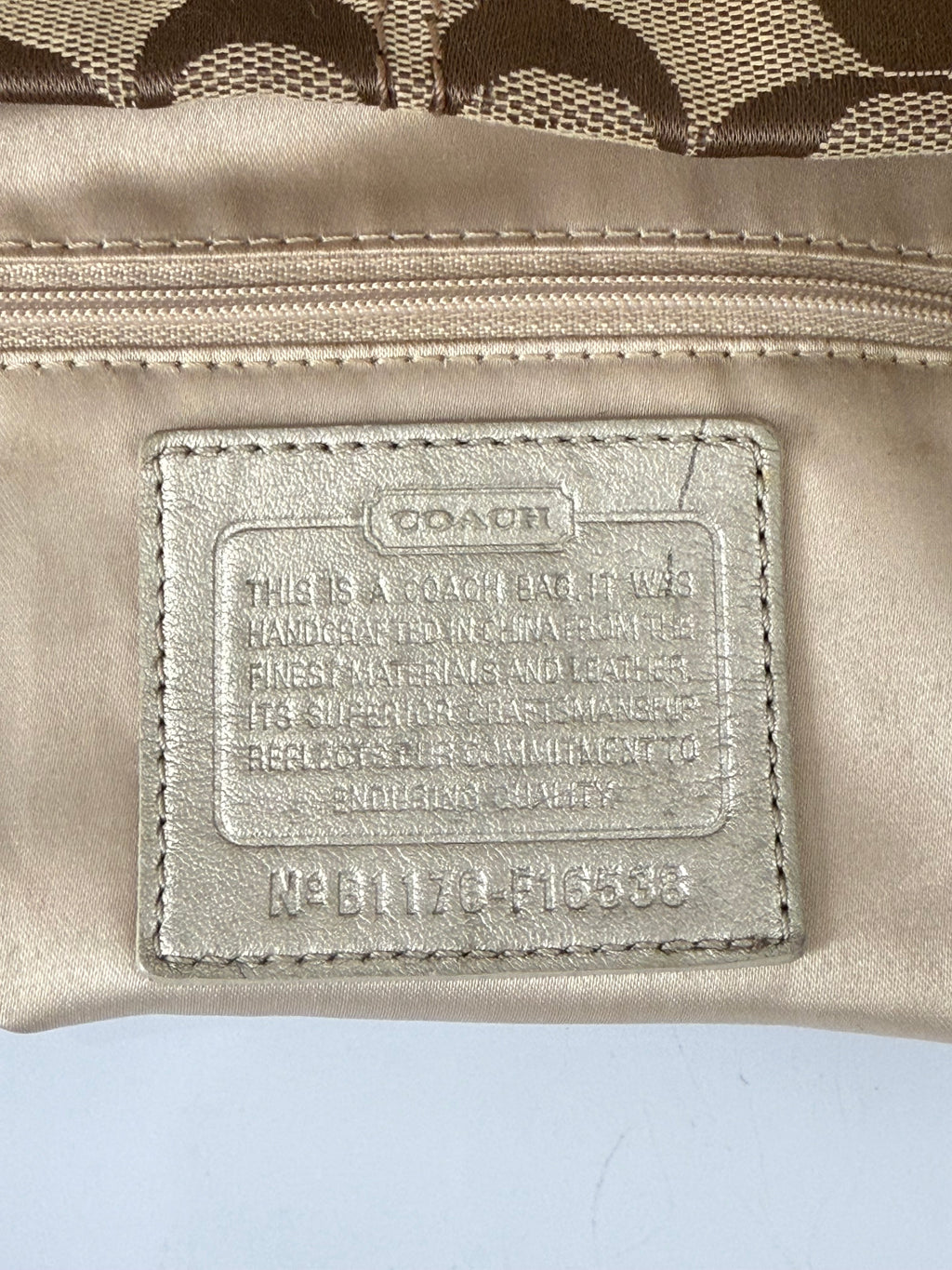 Vintage Coach Signature Hobo Shoulder Bag Brown & Beige Canvas Handbag 00s Y2K