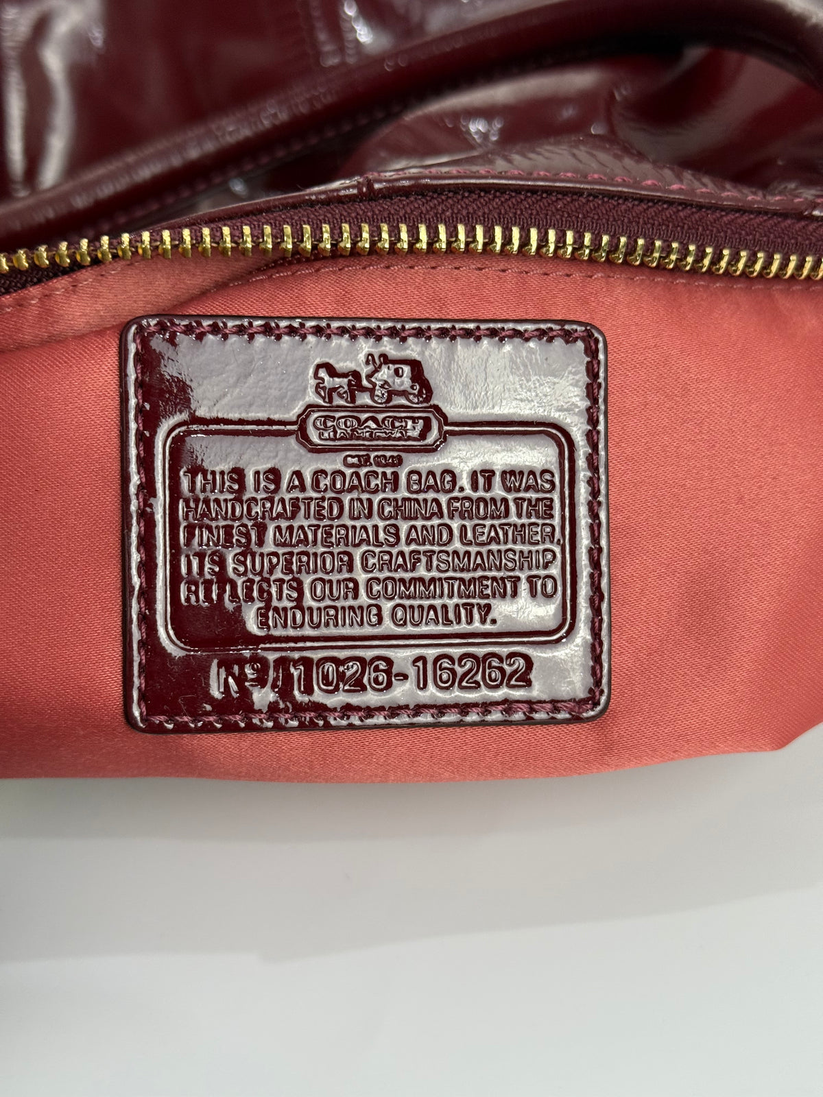 Vintage Coach Madison Red Patent Leather Bag Coach Leather Handbag 00s Y2K