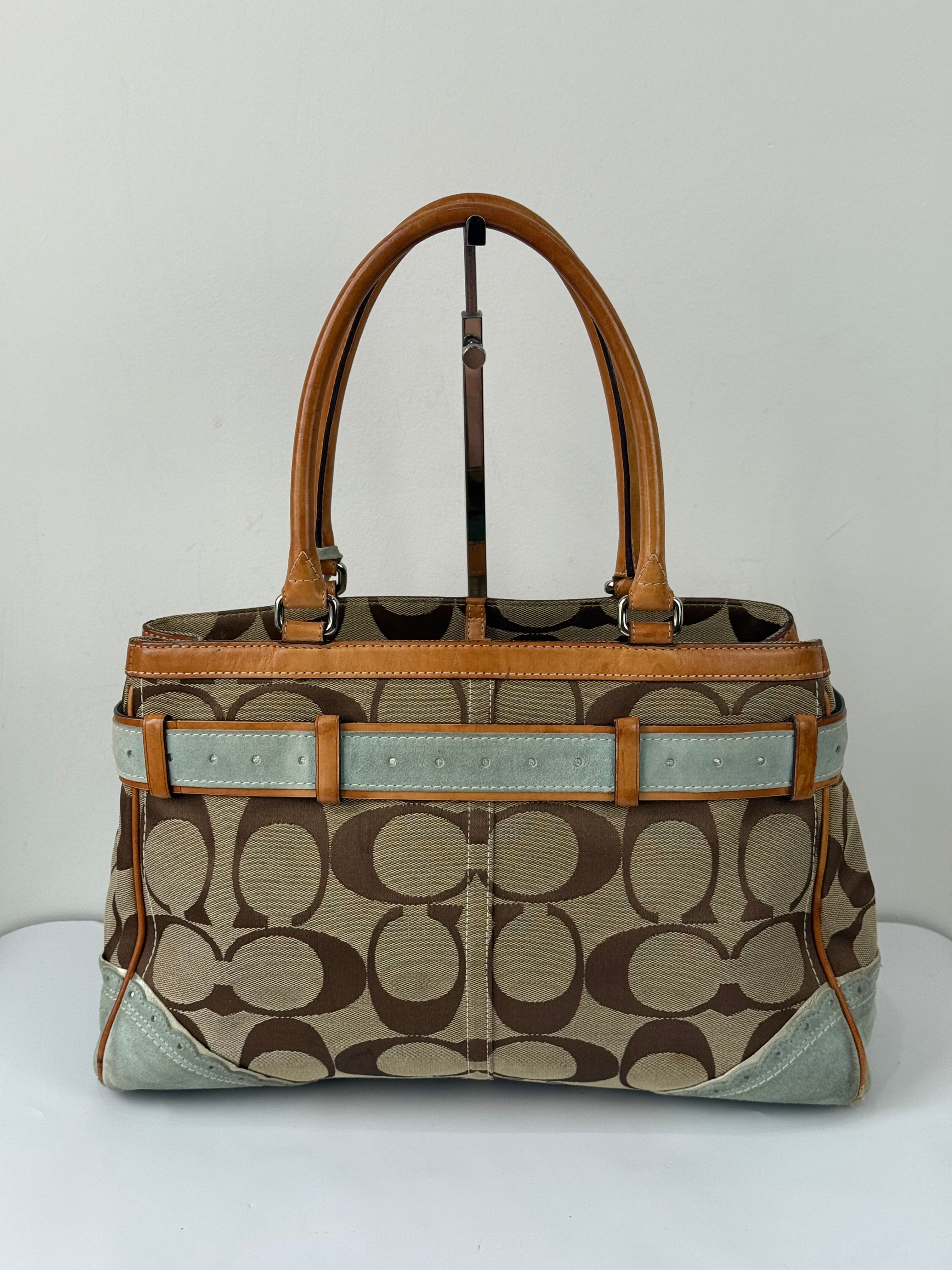 Super Rare Vintage Coach Signature Fish & Coral Appliqué Bag Coach Hampton Leather Satchel Handbag 00s Y2K
