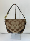Vintage Coach Mini Carly Shoulder Bag Brown & Beige Signature Hobo Handbag 00s Y2K