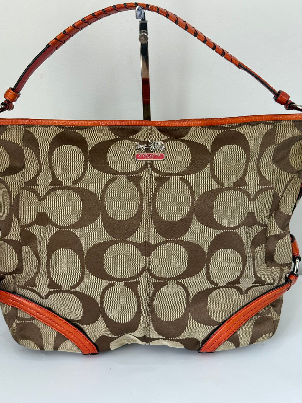Vintage Coach Katarina Hobo Bag Brown & Orange Signature Shoulder Bag 00s Y2K