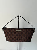 Vintage Gucci Baguette Bag Brown and Black Gucci Pouch Canvas Handbag 00s Y2K