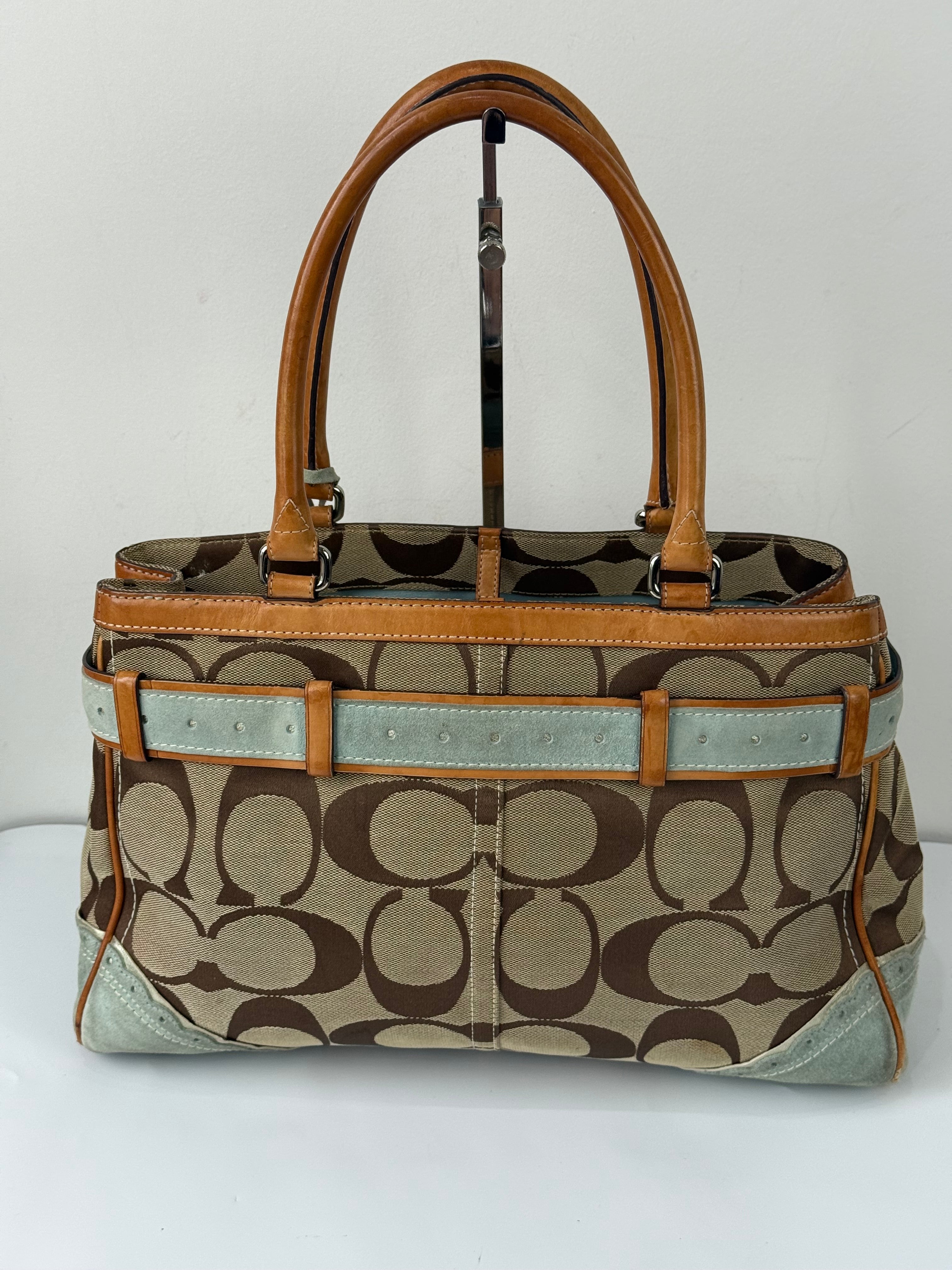 Super Rare Vintage Coach Signature Fish & Coral Appliqué Bag Coach Hampton Leather Satchel Handbag 00s Y2K