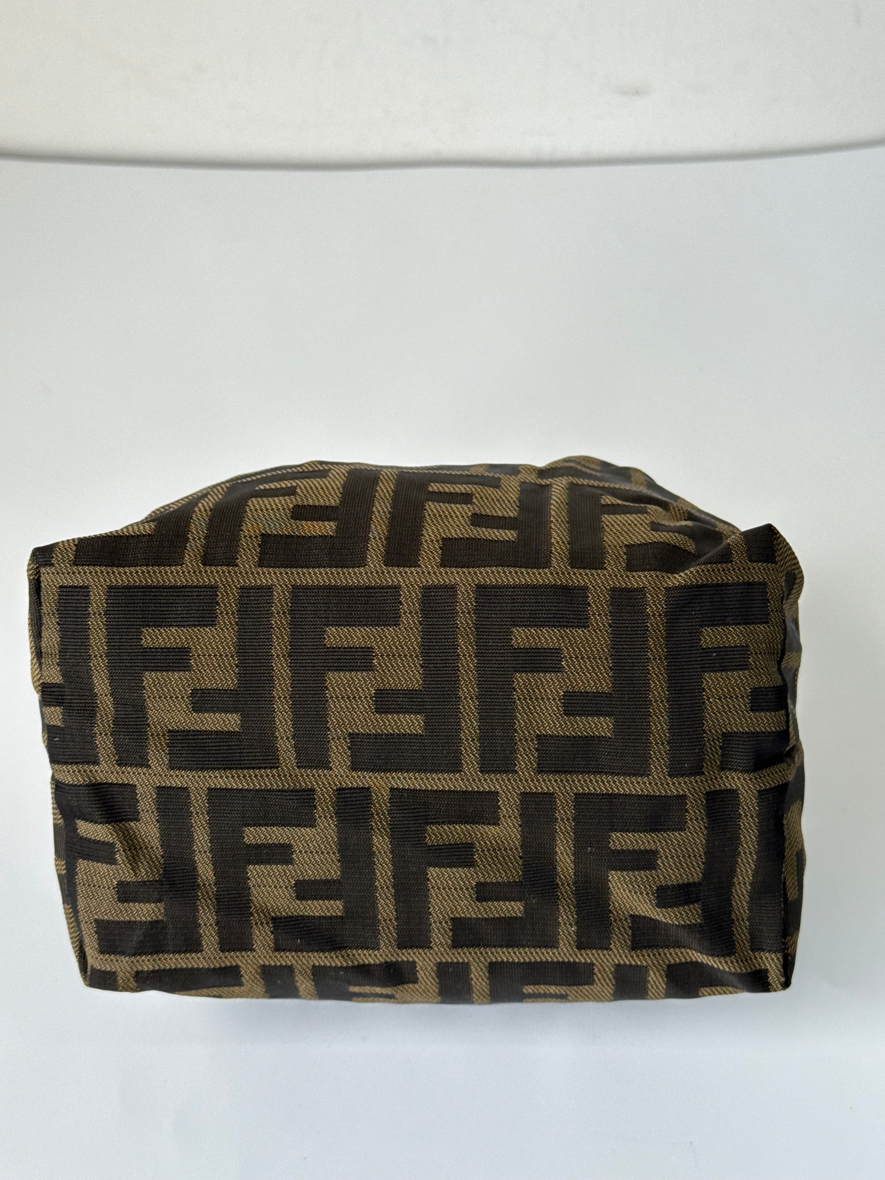 Vintage Fendi Zucca Mini Baguette Bag Brown and Black Canvas Fendi Handbag 00s Y2K